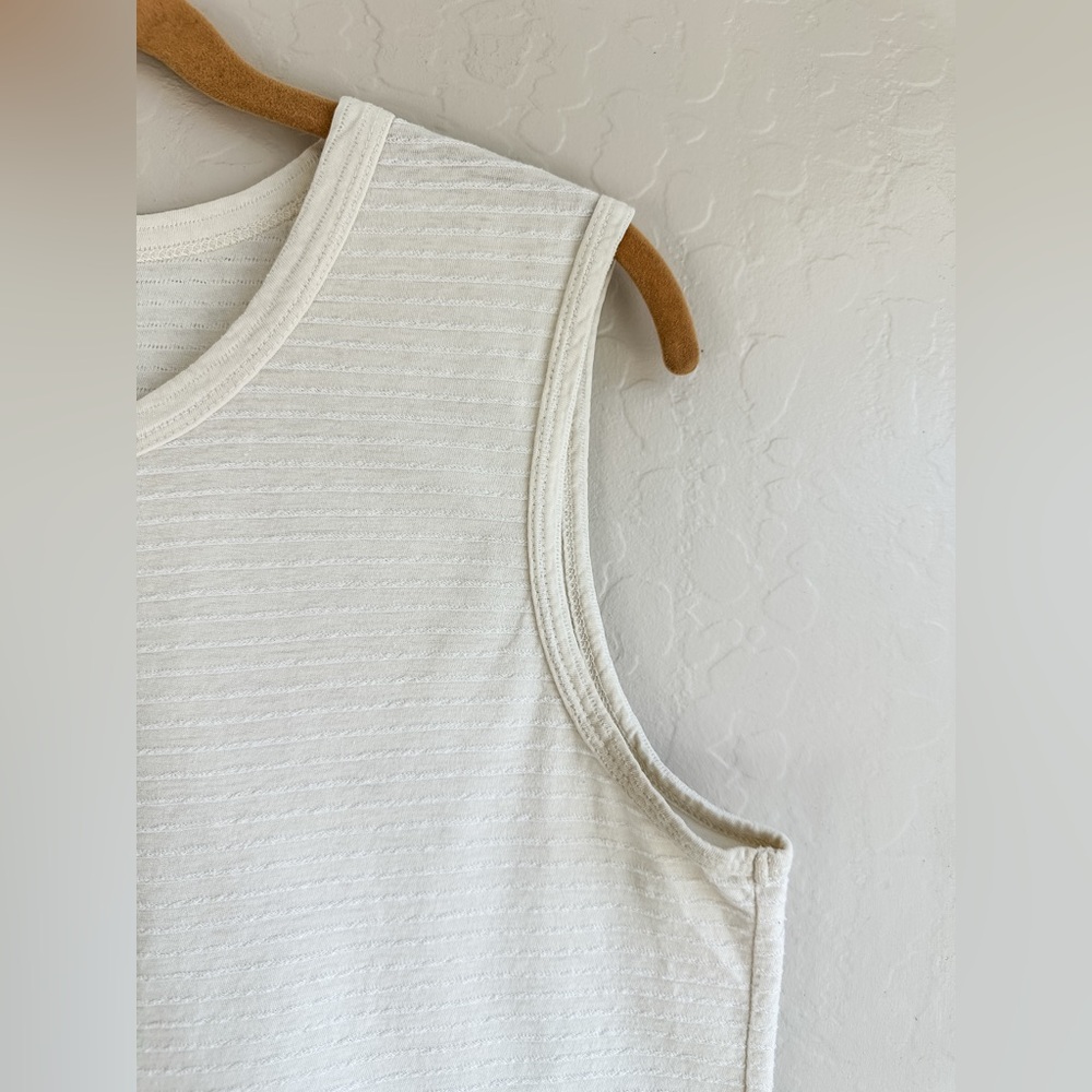Marine Layer Lydia Textured Stripe Tank Top Women’s Cream - Medium - Picture 5 of 11